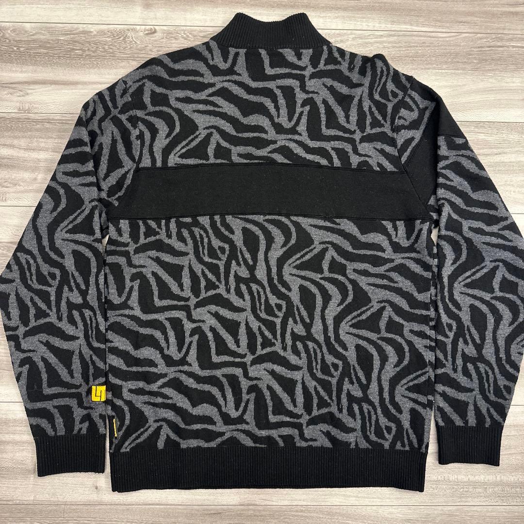 LOUDMOUTH ゼブラ柄 ハーフジップセーター