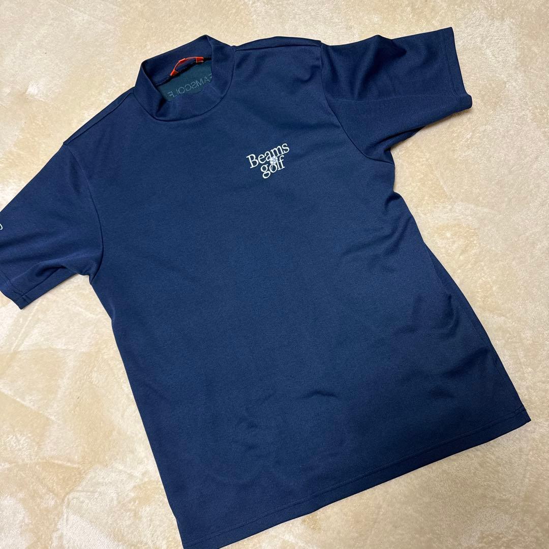Beams golf ネイビー ショートスリーブシャツ