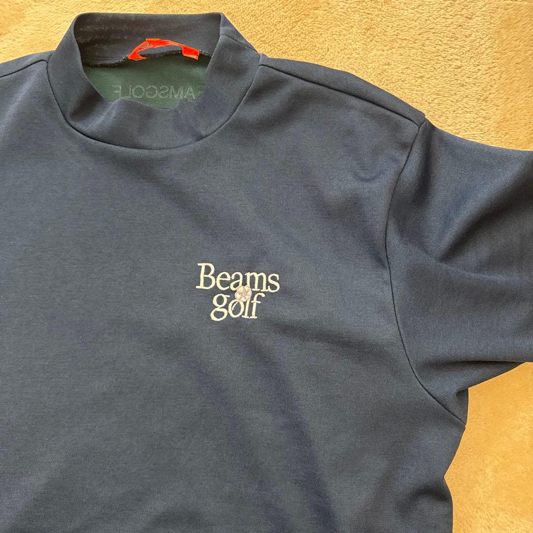 Beams golf ネイビー ショートスリーブシャツ