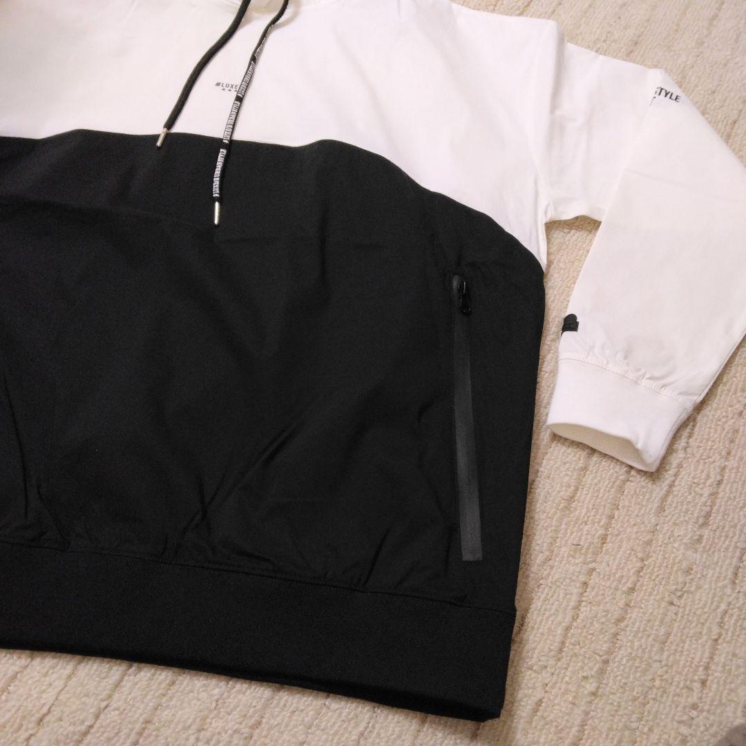 [サンプルSALE /D341 ] LUXE/R ナイロン布帛プルパーカーWH