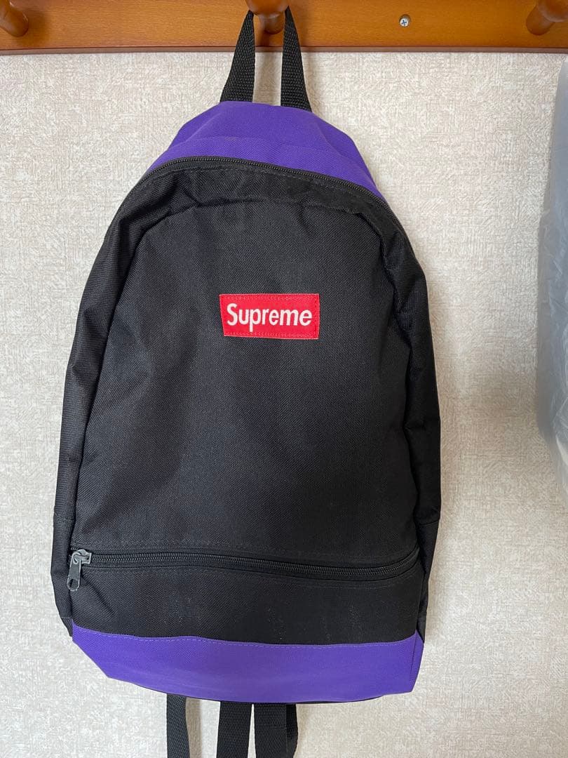 Supreme リュック　バックバック 黒/紫