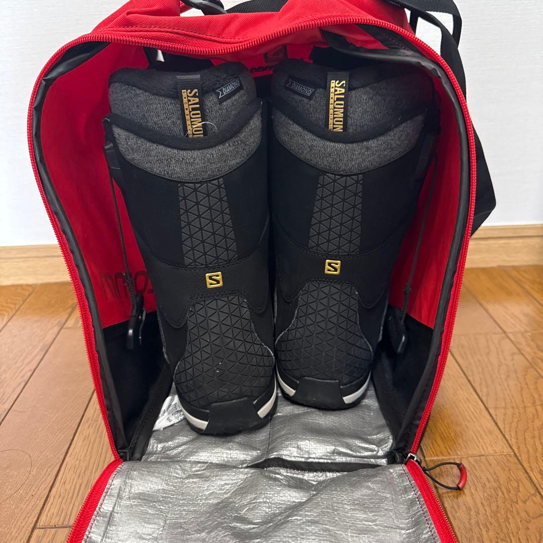 草*剣様 Salomon スノーボードブーツ ブラック&ブーツバッグ赤