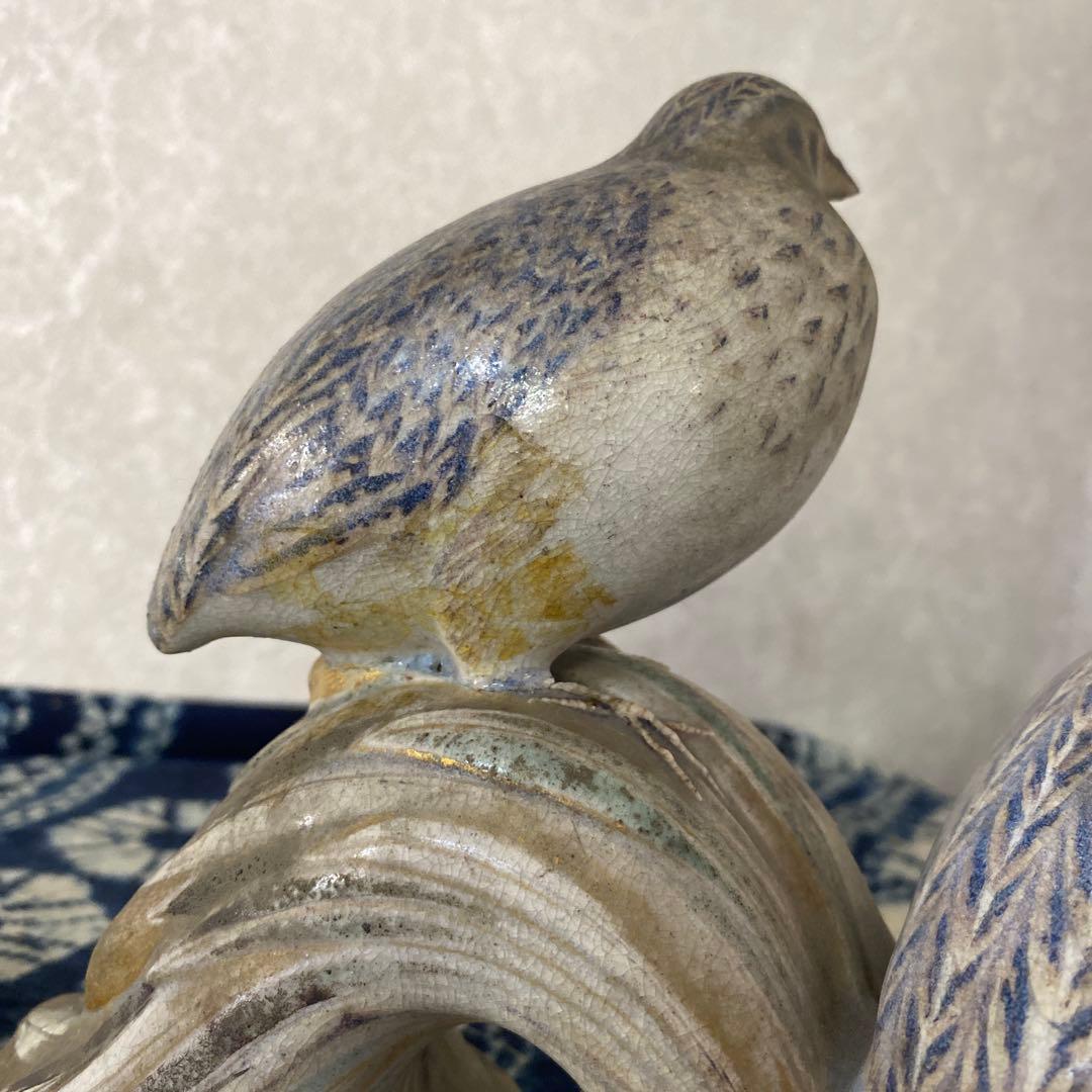 真葛香山　鳥　置物