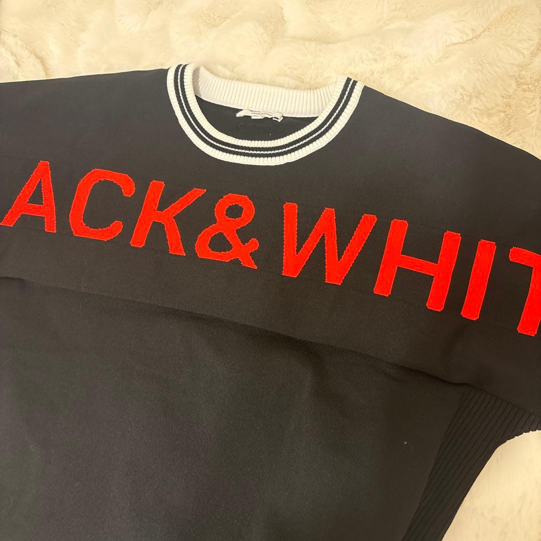 Black&White ゴルフ ニット セーター L レディース長袖 ロゴ