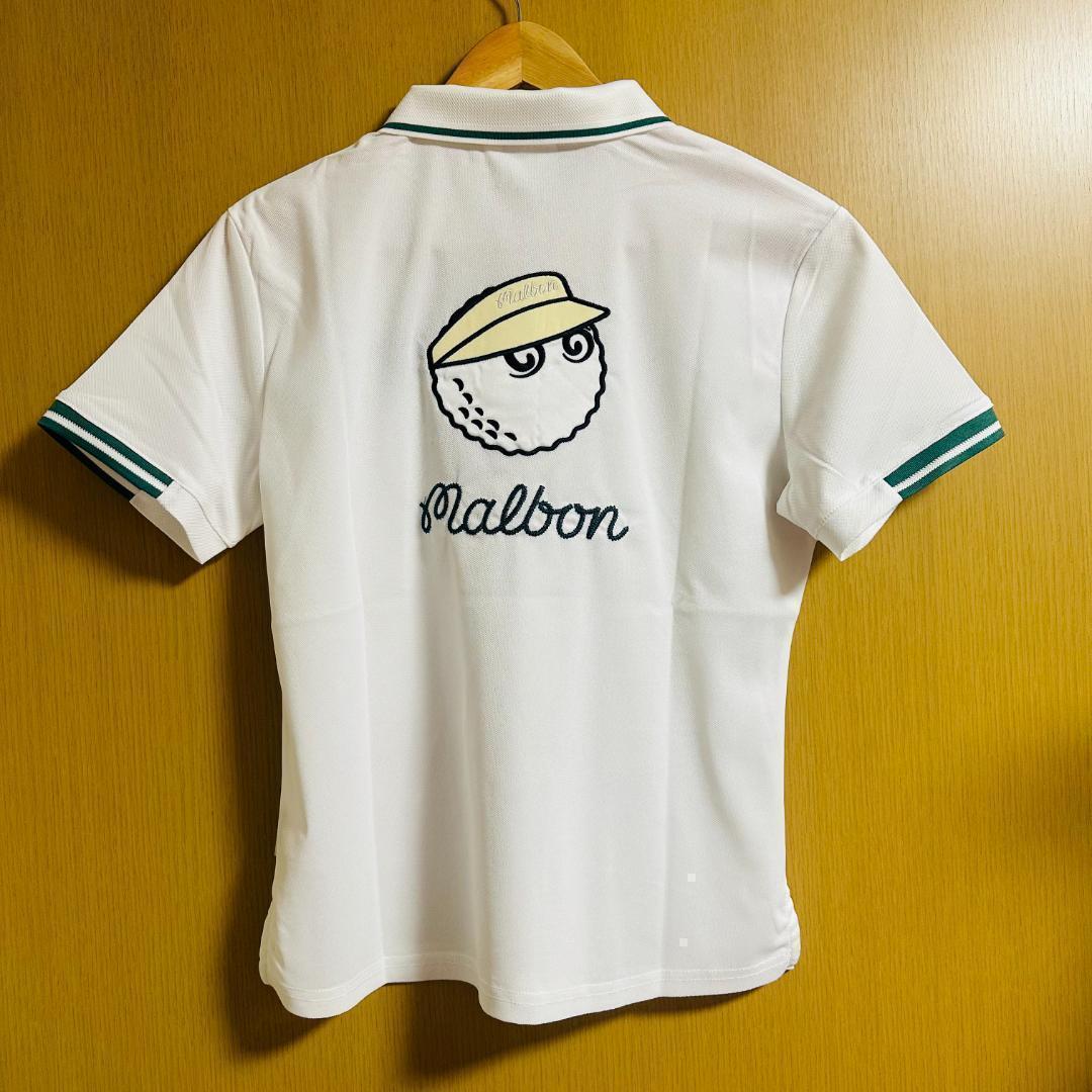 白色M マルボンゴルフ ポロシャツ Malbon Golf レディース シャツ
