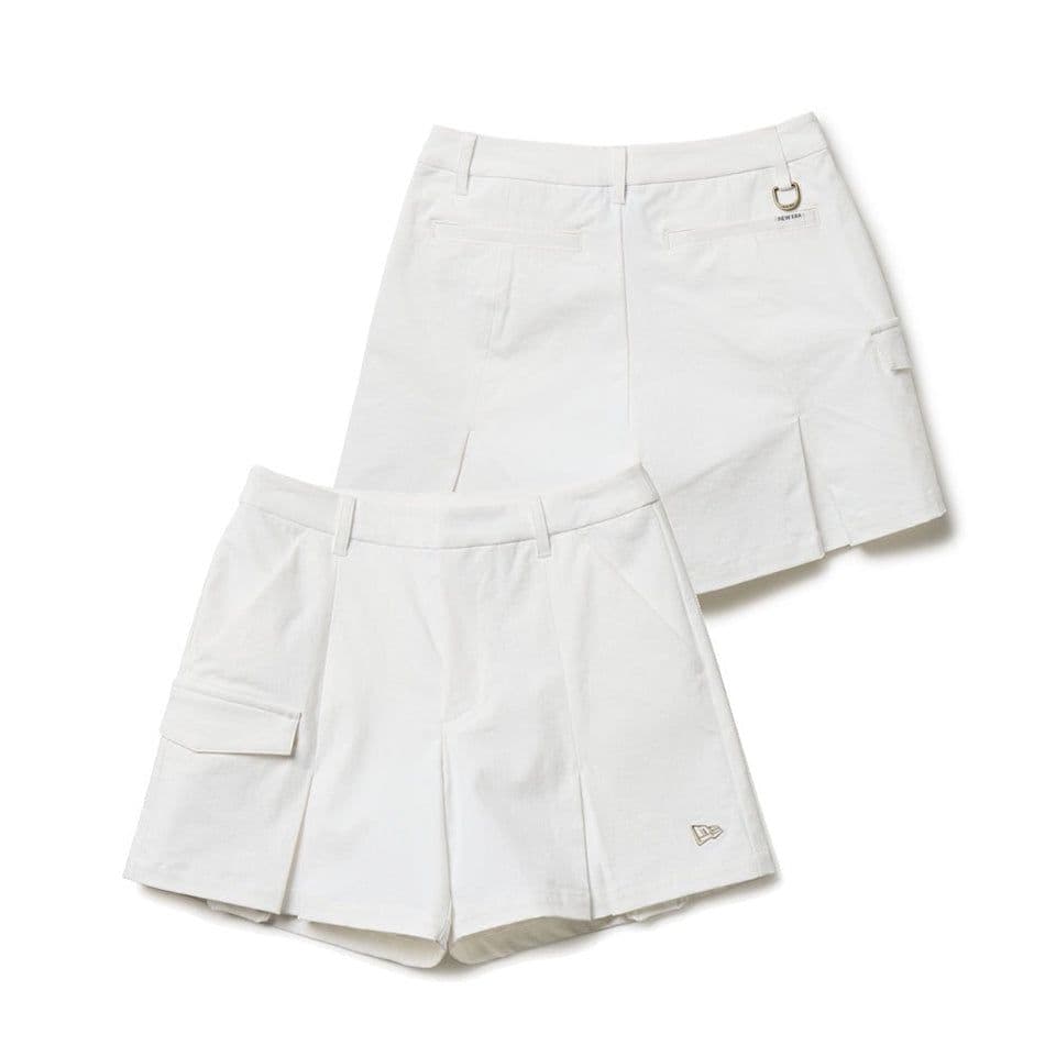 ニューエラ　プリーツショートパンツ 　オフホワイト　Mサイズ