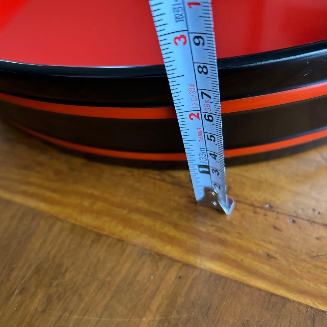 輪島塗り漆器　赤い円形寿司桶直径約39cm 大　お値下げしました。