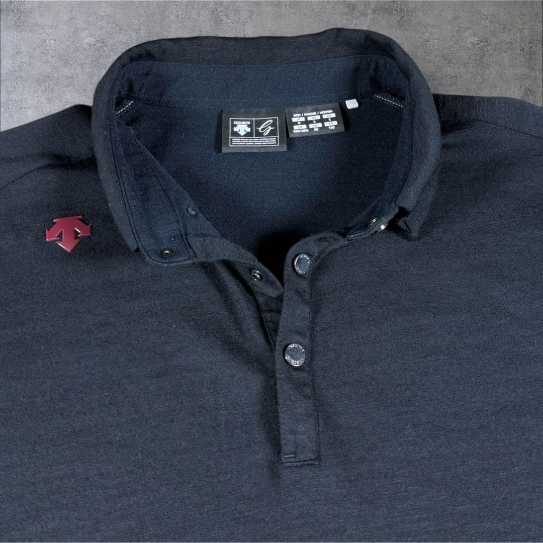 美品 DESCENTE GOLF デサント ゴルフ ポロシャツ 速乾 ストレッチ