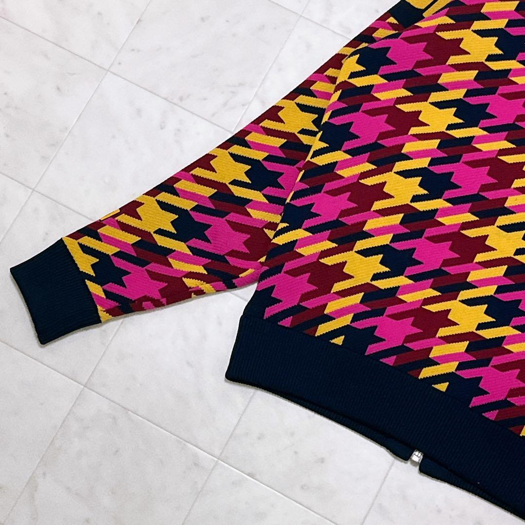 LOUDMOUTHラウドマウス 千鳥柄 蓄熱 ニット ジャケット M