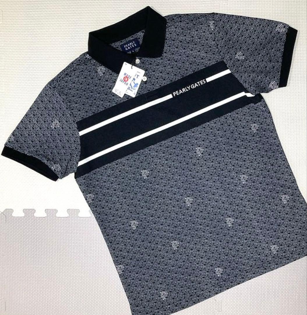 パーリーゲイツ アロフトカノコ モノグラム ポロシャツ（BLACK／4）