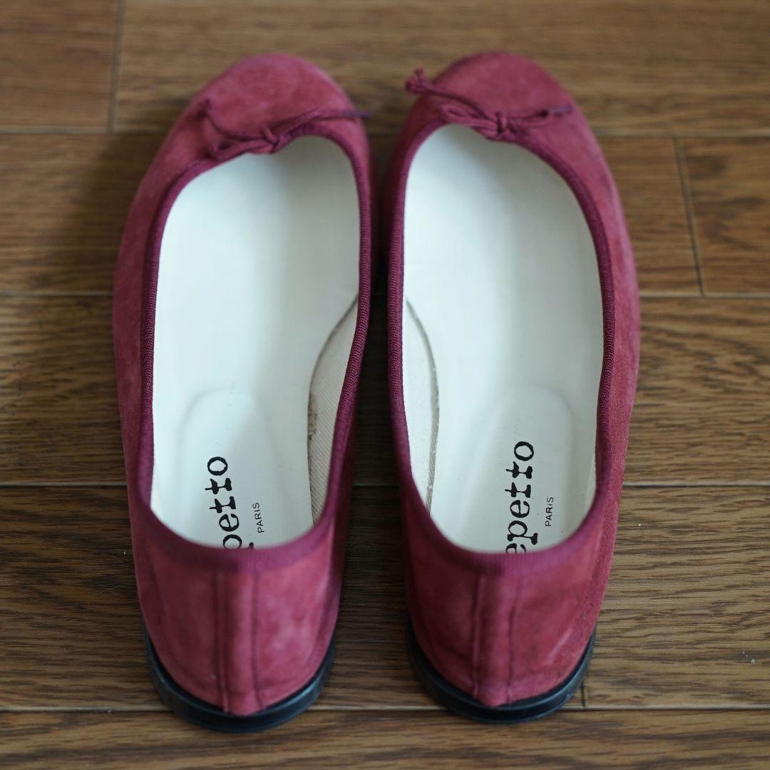 美品レペット CUIR VERITABLE バレエシューズ レッド レザーソール