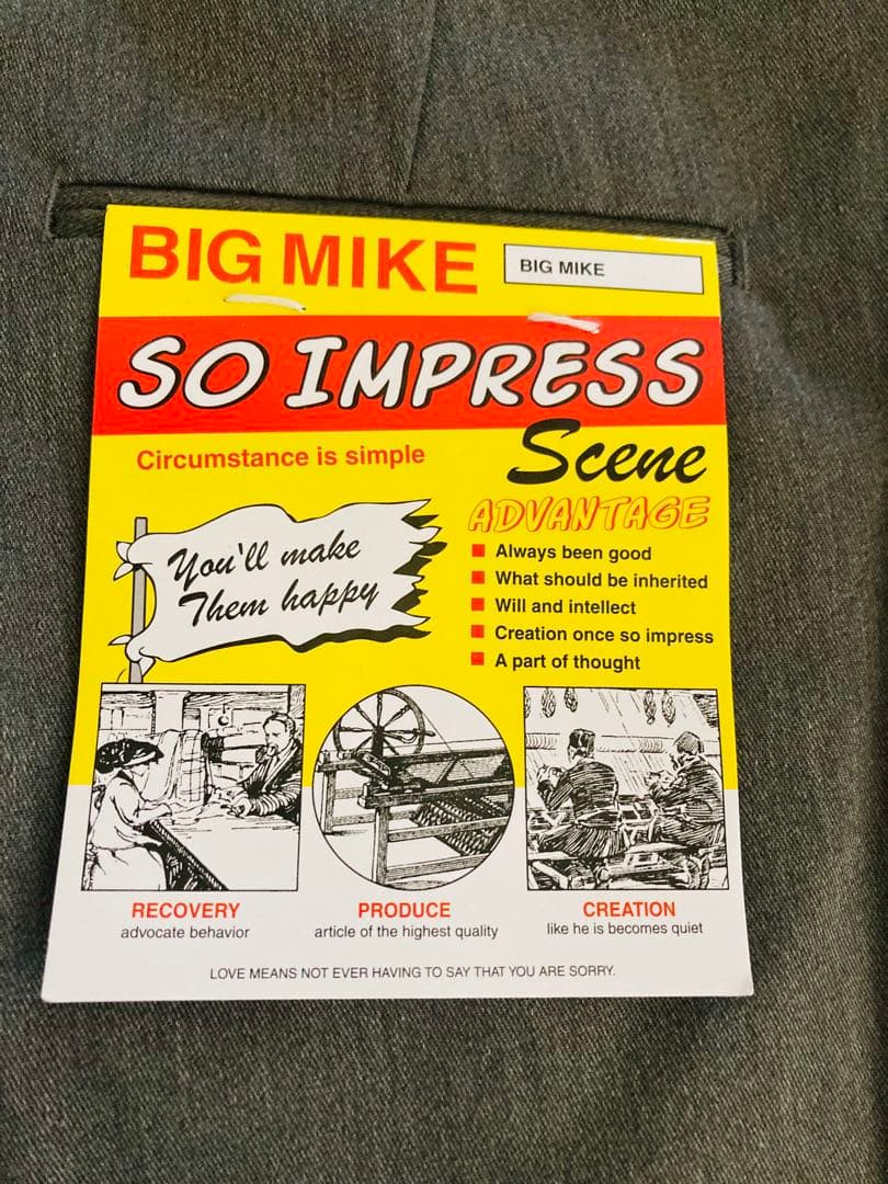 BIG MIKE ★ピンタックチノワークパンツ★杢グレー32インチ新品未使用品