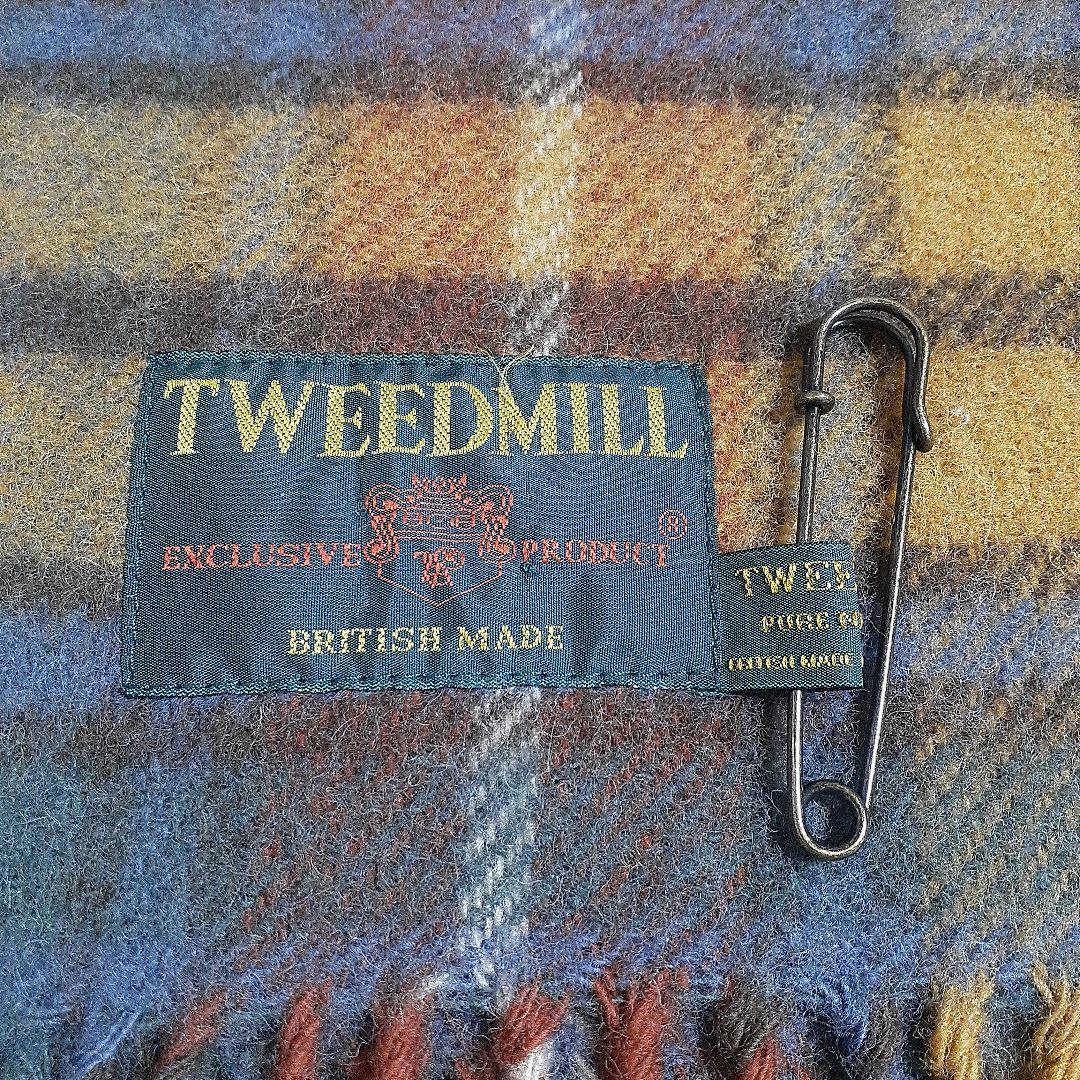 TWEEDMILL ツイードミル チェック柄 大判ストール ウール100%