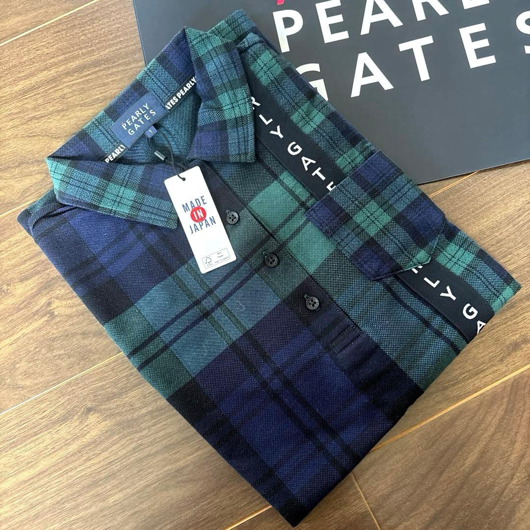 PEARLY GATES チェック柄シャツ　半袖ポロシャツ　レディースウエア　1