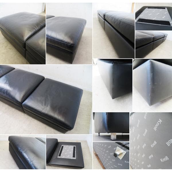 美品■Knoll/ノール■チャールズフィスター■総革■ベンチソファ■3P■