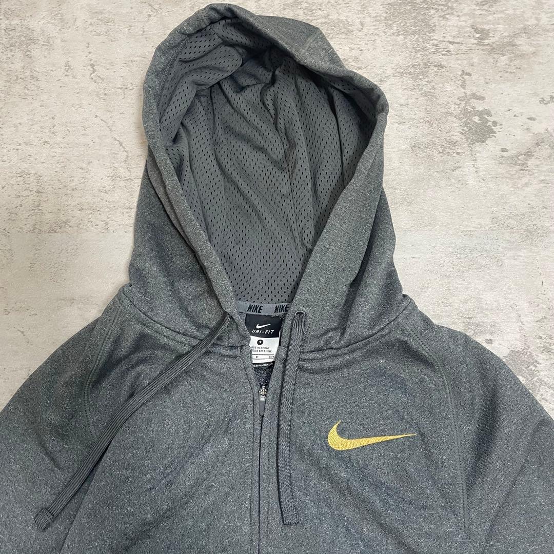 美品 NIKE セットアップ パーカー 金 刺繍 ロゴ グレー S 上下 ウェア