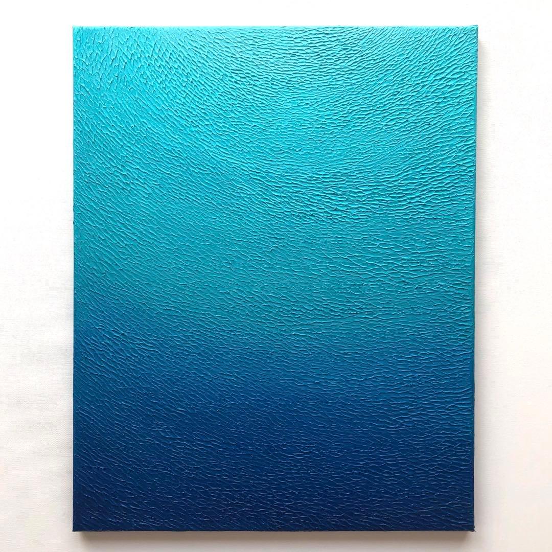 テクスチャーアート・海大きいサイズ＊キャンバスアクリル画海の絵画海アート原画青い