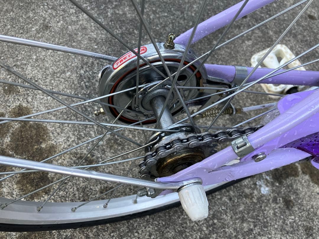 エコパル　子供用自転車 紫色 前カゴ付き