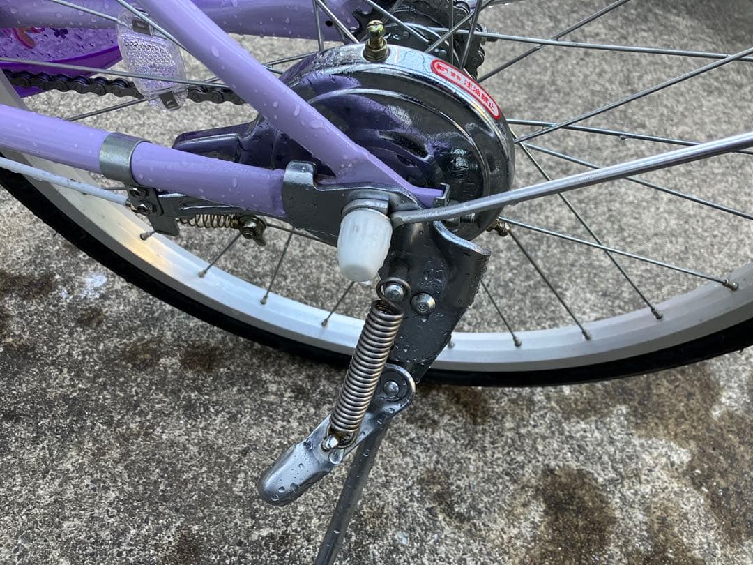 エコパル　子供用自転車 紫色 前カゴ付き