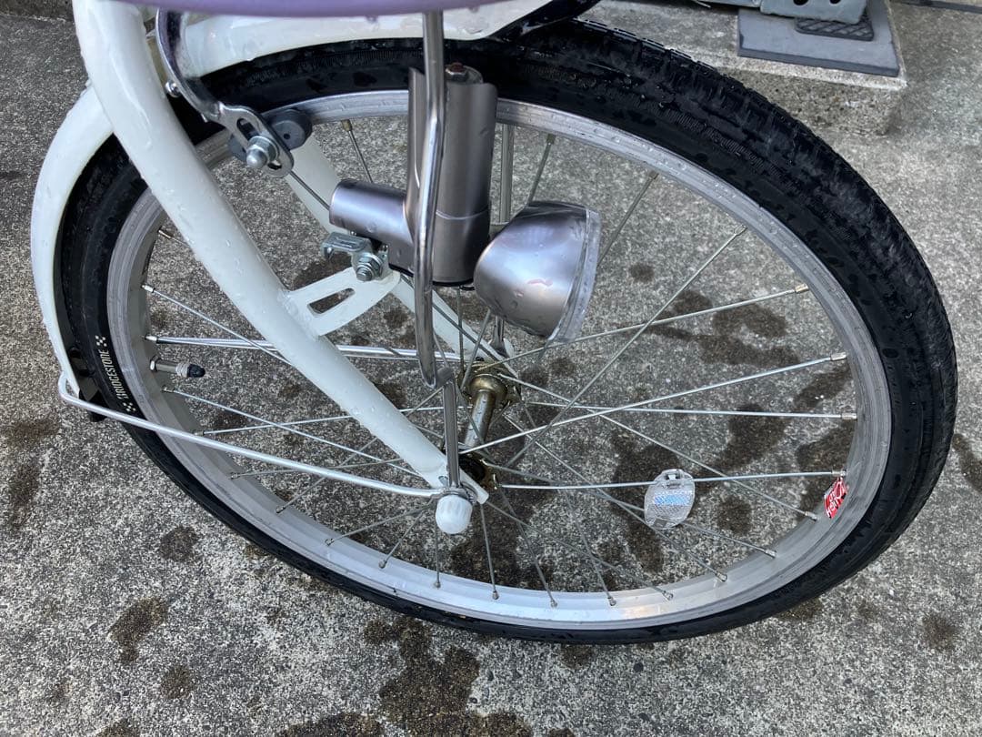 エコパル　子供用自転車 紫色 前カゴ付き