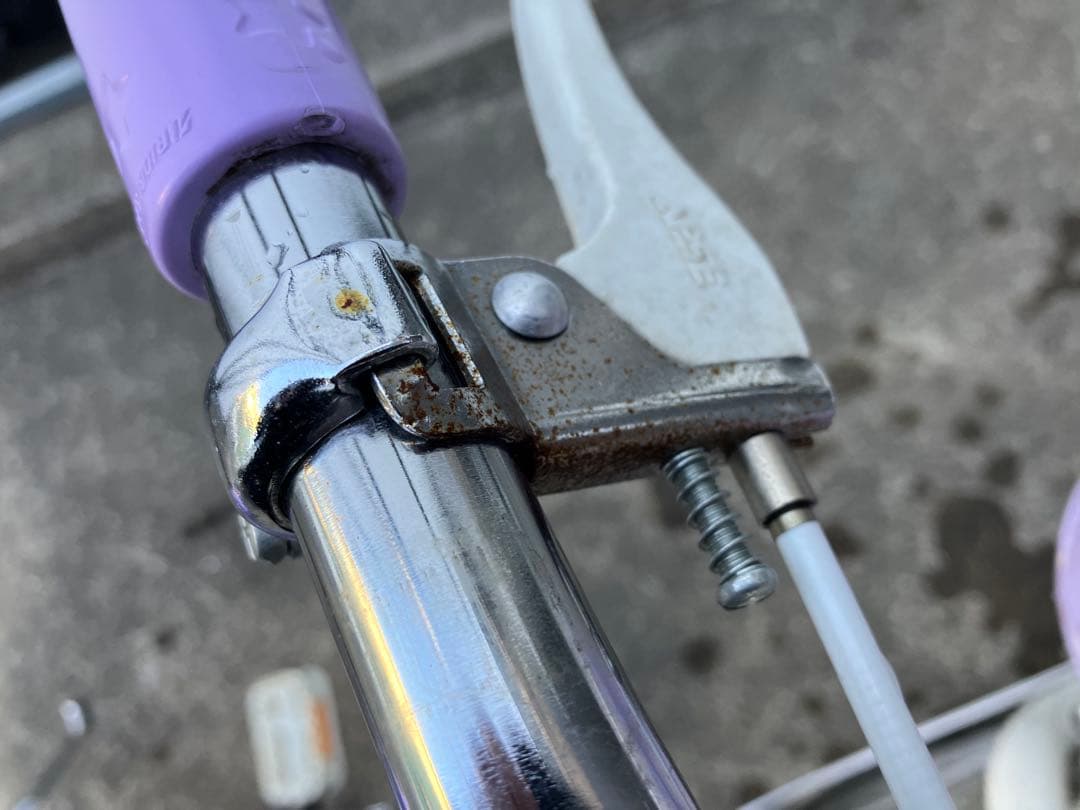 エコパル　子供用自転車 紫色 前カゴ付き