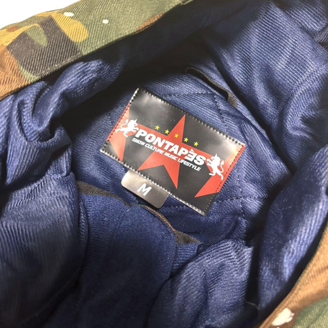 Y250【美品】PONTAPES 迷彩柄 スノーボードウェア 上下セット