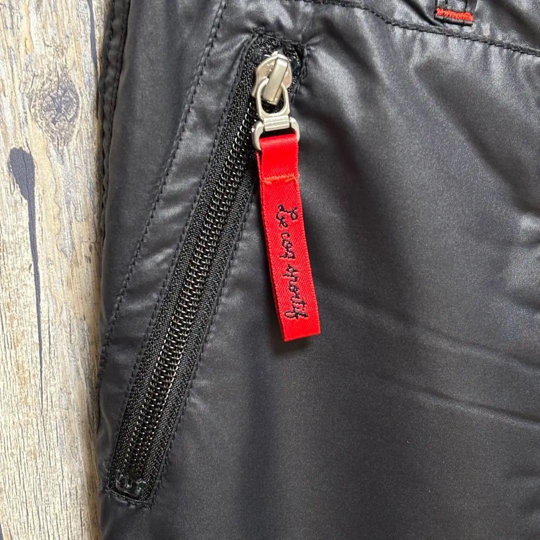 ルコックスポルティフ　ゴルフ　パンツ　起毛　刺繍ロゴ　ジップポケット　ブラック