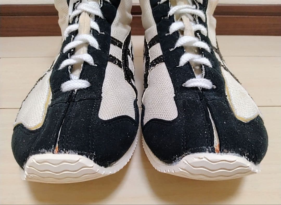 【ソール交換済】アシックス ボクシングシューズ 白ロング 27cm