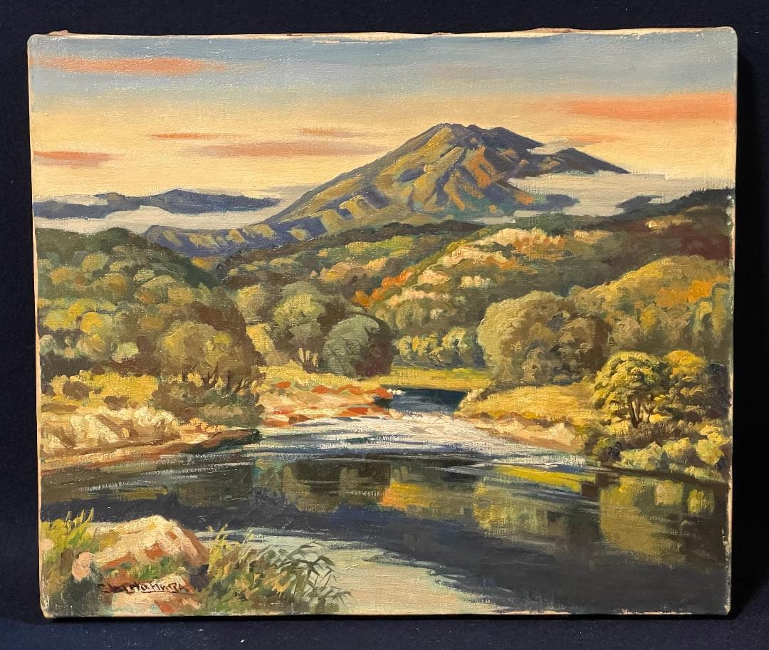 「真作」篠原薫　風景画　油彩画　額装　サイン有り　F8号