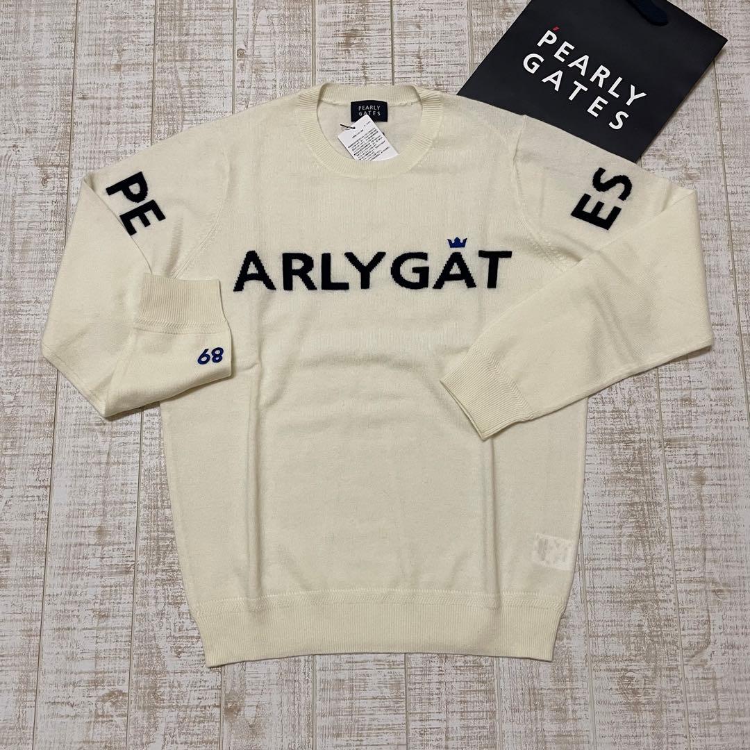 新品 パーリーゲイツ ニット カシミヤ 王冠ロゴ ホワイト Lサイズ（5）