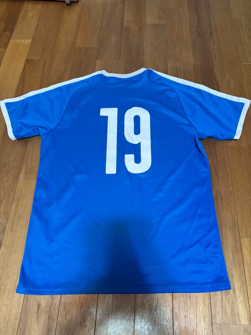 飯塚高校サッカー部練習試合ユニホーム　青　XL