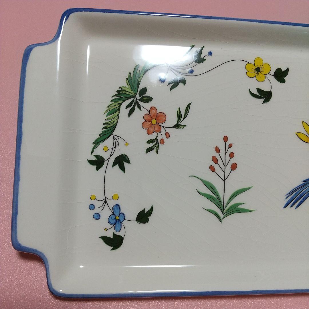 未使用品 約38cm Gien ジアン オワゾパラディ 皿 極楽鳥 パーティー皿