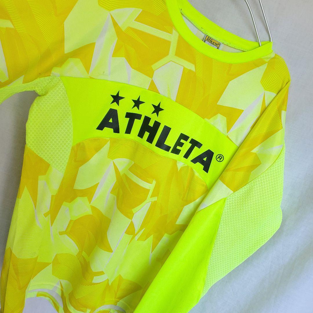 ATHLETA ネオンイエロー 長袖 ウェア ロンT 模様 柄 サッカー