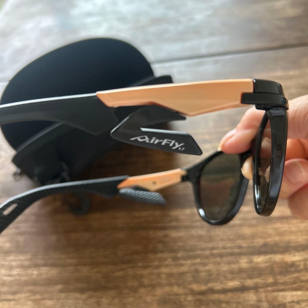 airFly サングラス　スポーツ　カジュアル　ブラック　黒レンズ