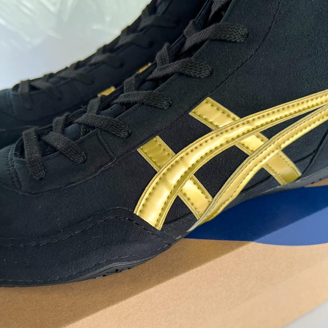 アシックス レスリングシューズ1083A001 黒xゴールドUS7.5/25cm