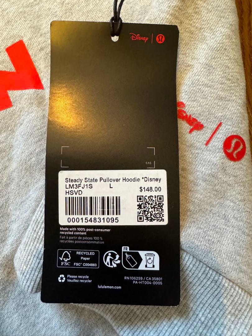 限定コラボ Disney x lululemon ディズニーミッキーHoodie