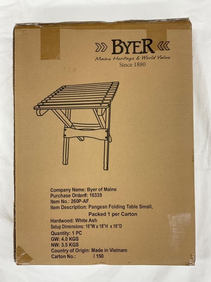 Byer of Maine バイヤー パンジーン フォールディングテーブル
