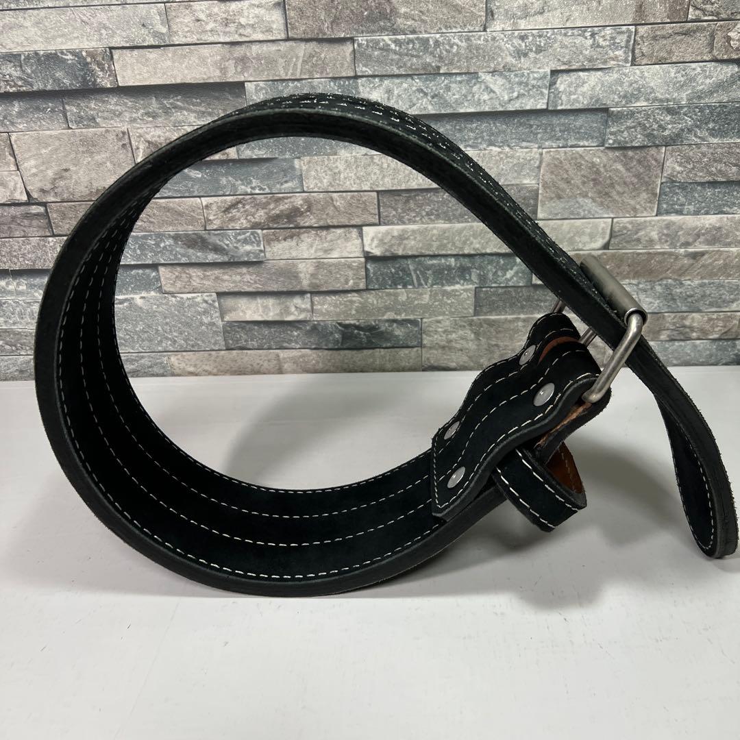 黒レザートレーニングベルト　パワーベルト