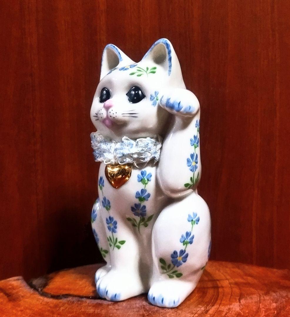 Irish Dresden Happy Cat Chibi 招き猫 箱付き