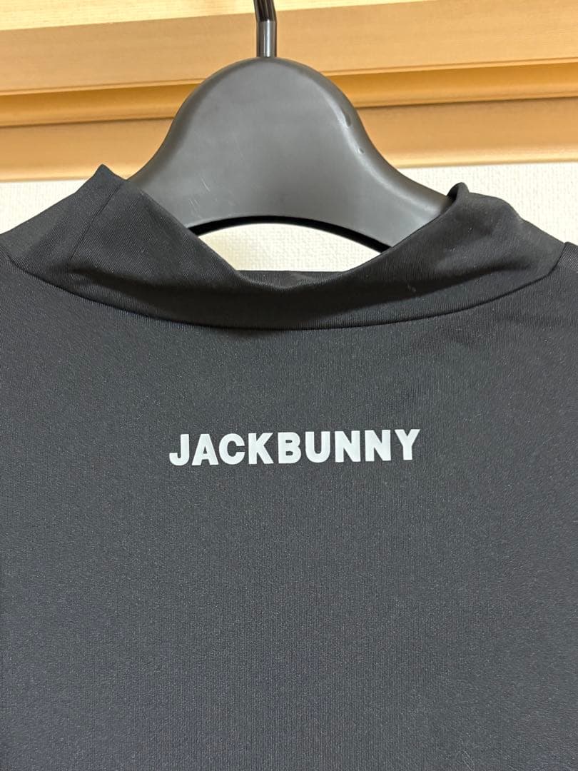 未使用　ジャックバニー ゴルフ　モックネック 長袖シャツ ブラック Lサイズ