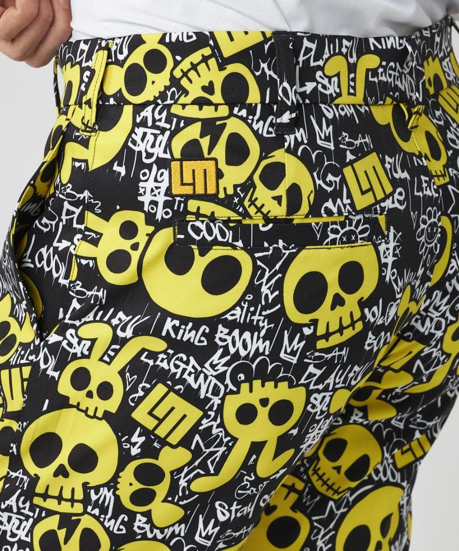 ★新品★ラウドマウスゴルフ★ストレッチツイル柄パンツ★XL★アニマルスカルズ