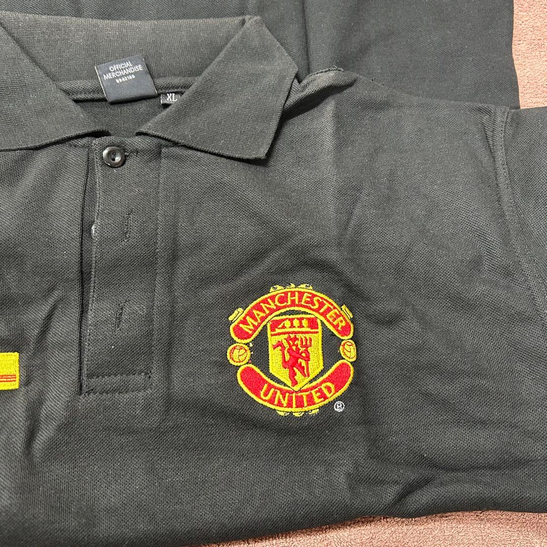 Manchester United XL ポロシャツ DHL サッカー ブラック