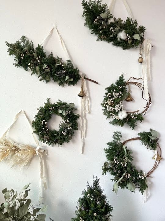2022white × green christmas wreathe①