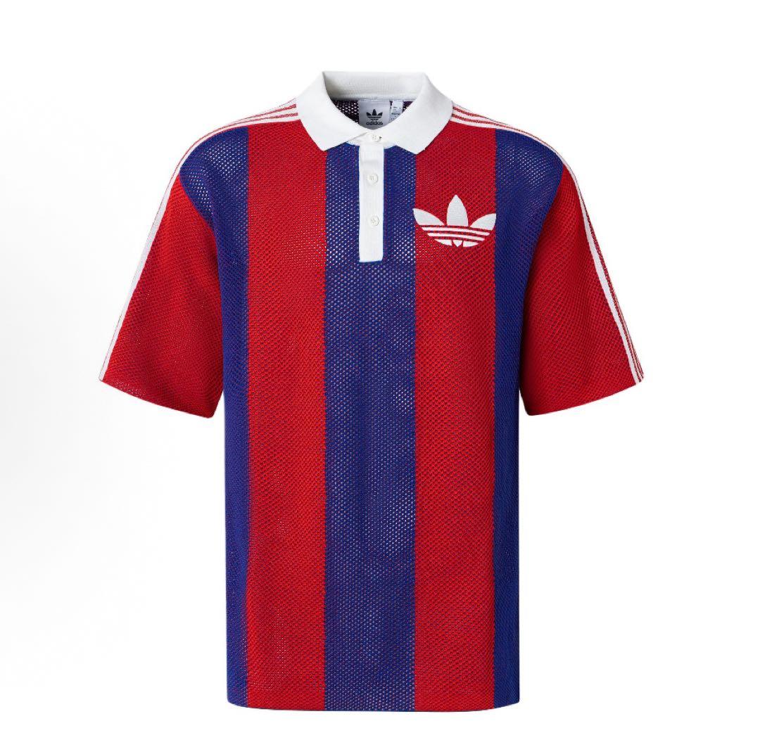 新品M Adidas ショートスリーブ ポロシャツ レッド　JL5987
