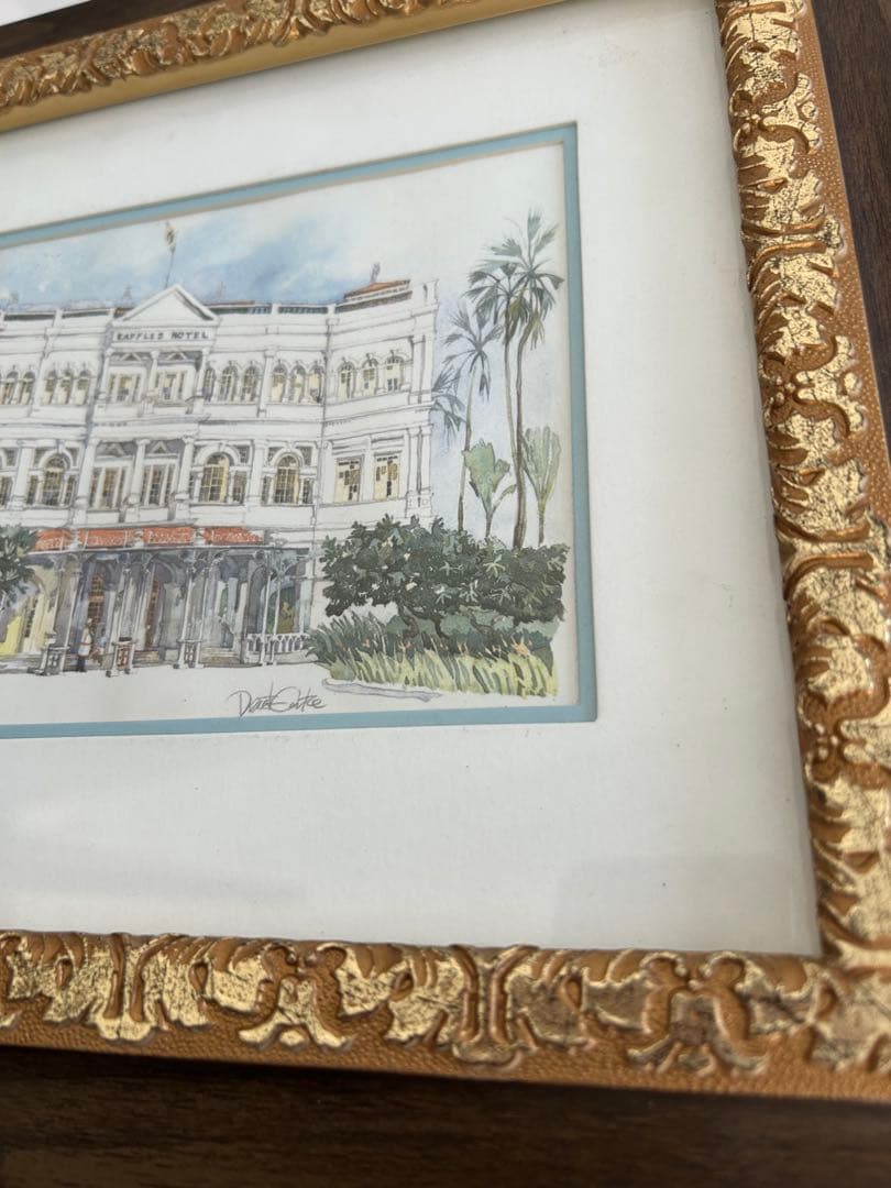 ラッフルズホテル シンガポール　絵画　フレーム付き　額縁