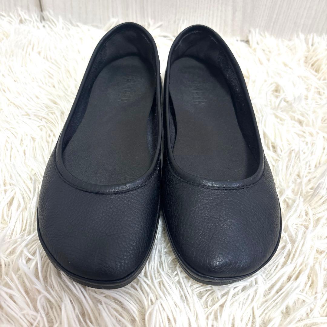 【美品】camper フラットシューズ　シンプル　レザー　38 24cm
