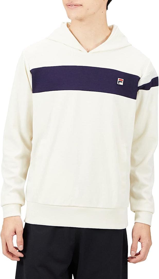 FILA フィラ テニスウェア テニスフーディープルパーカー白 メンズL新品