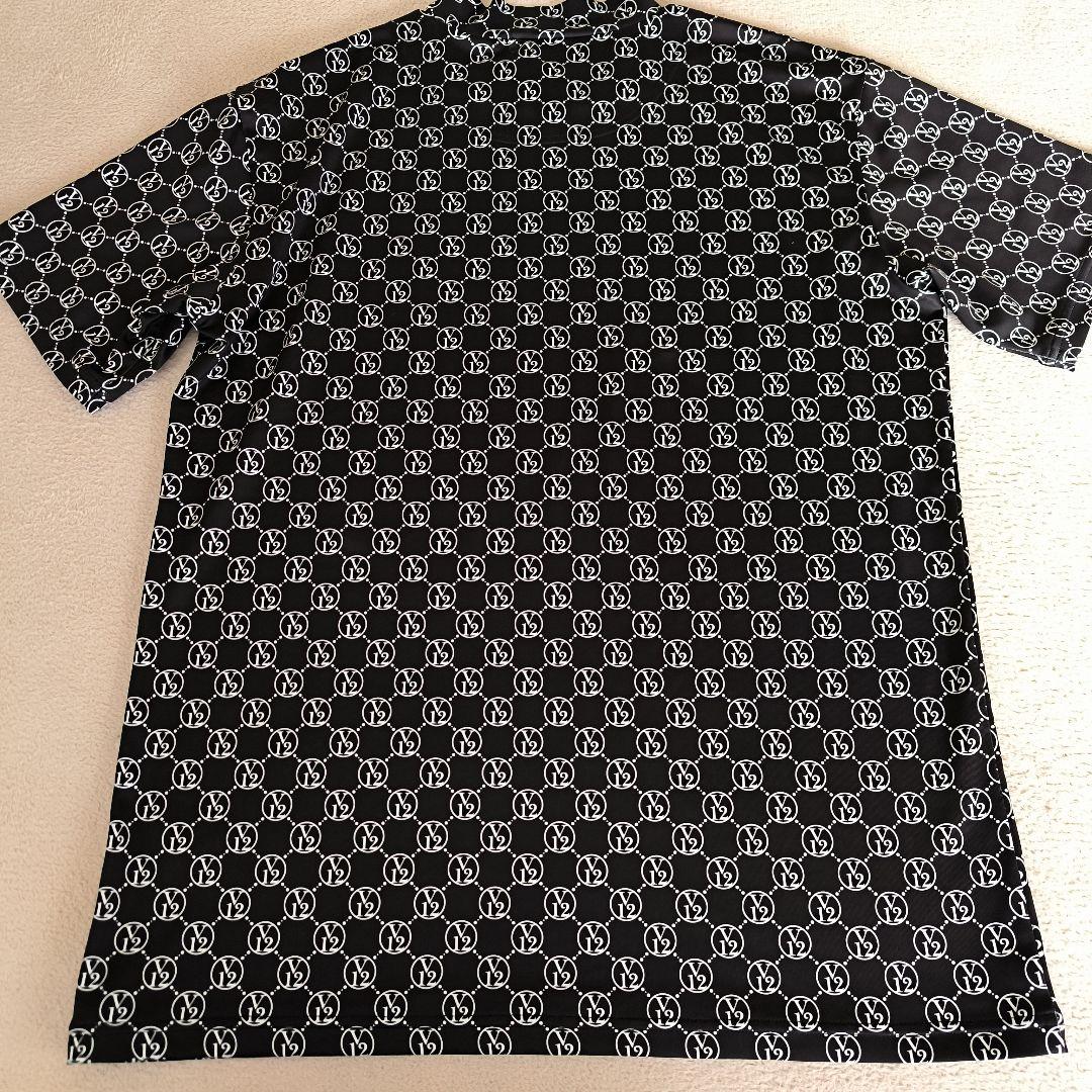 美品　V12 　ゴルフウエア MONOGRAM MOCK ブラック　L