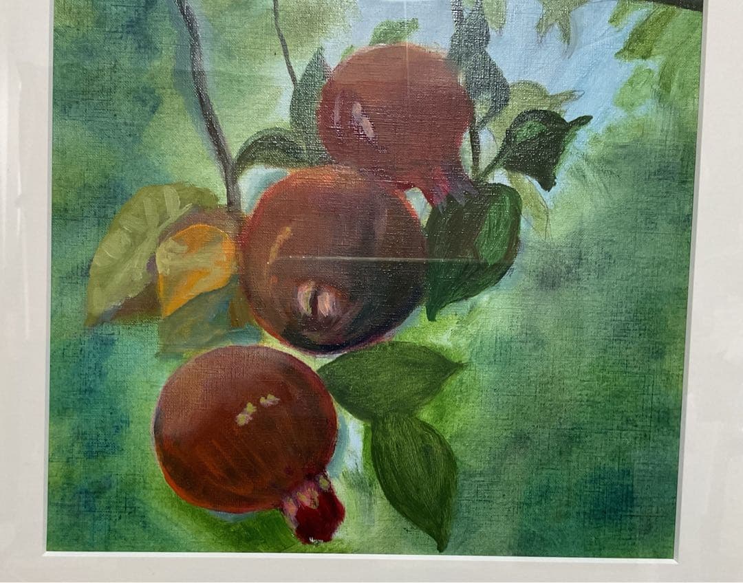 油彩画　［　ザクロ　」　原画　額付