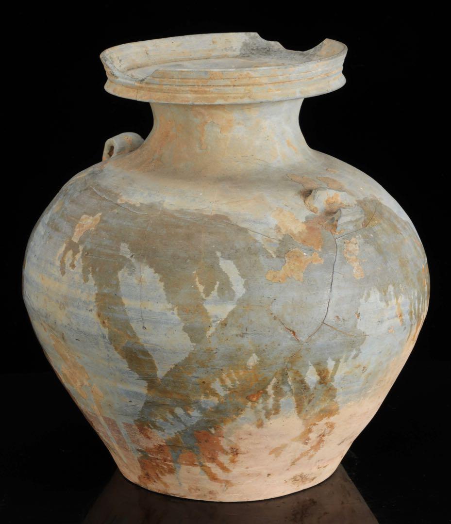 鎌倉時代 古瀬戸 灰釉双耳壺 高さ25.5cm 古陶 壺 花器 古美術 骨董品